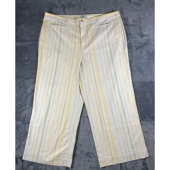 Madewell Pants - Madewell Women’s Size 37T Emmett Wide-Leg Crop Pants Warm Honeysuckle Stripe